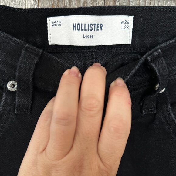 Hollister Loose Black Jeans 26W 28L - Picture 2 of 7